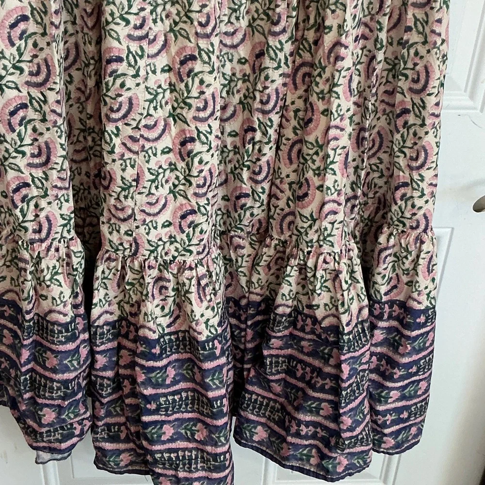 Floral Pink and Blue Maxi Skirt that can also be worn as a dress - Picture 3 of 13